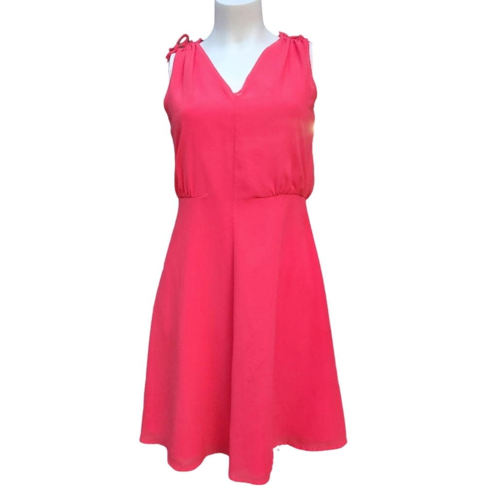 Vince Camuto Red Chiffon V‑Neck A‑Line Dress – Size 0